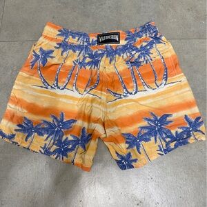Vilebrequin Orange, Yellow & Blue Palm-Print Hybrid Shorts